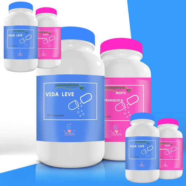 Kit 3 VIDA LEVE + 3 NOITE TRANQUILA BY GI OLIVEIRA 60 Cápsulas cada